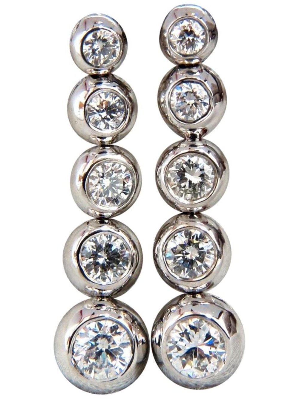 2.04ct Five Tier Diamond Dangle Earrings 14kt Gold G/VS*